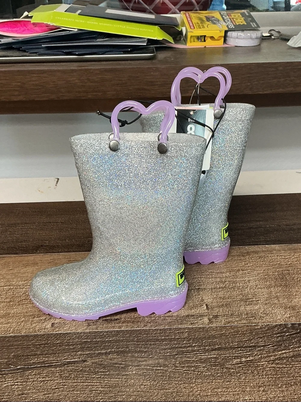 Kids Glitter Light-Up Rain Boots -